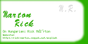 marton rick business card